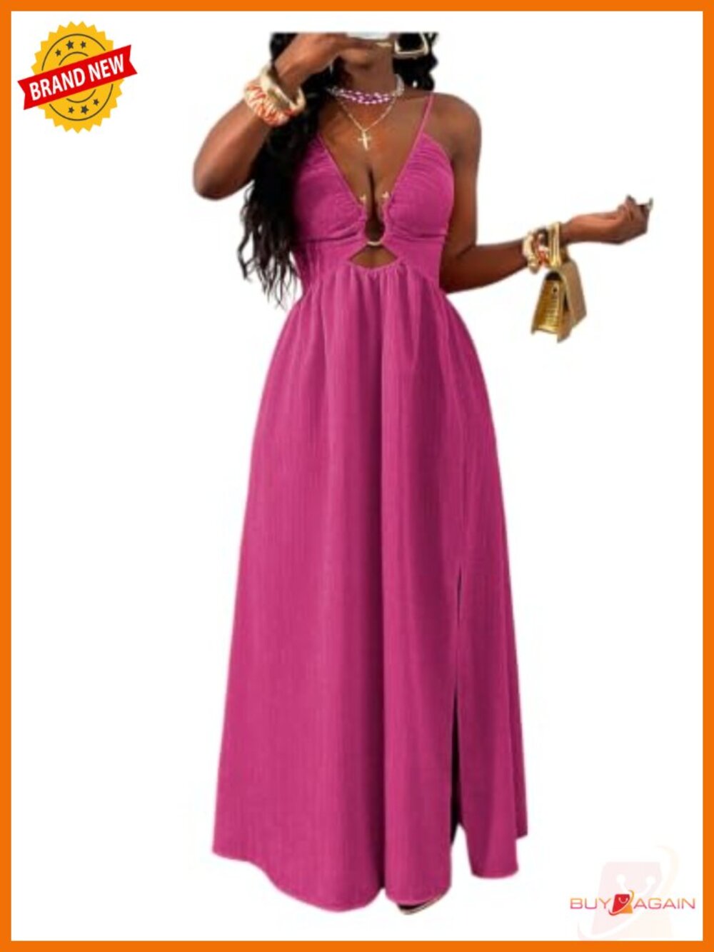 Women's V Neck Backless Maxi Dress Sleeveless Polyester Summer Sundress